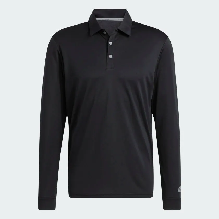 Adidas Black Long Sleeve Polo Shirt - Style HG8824